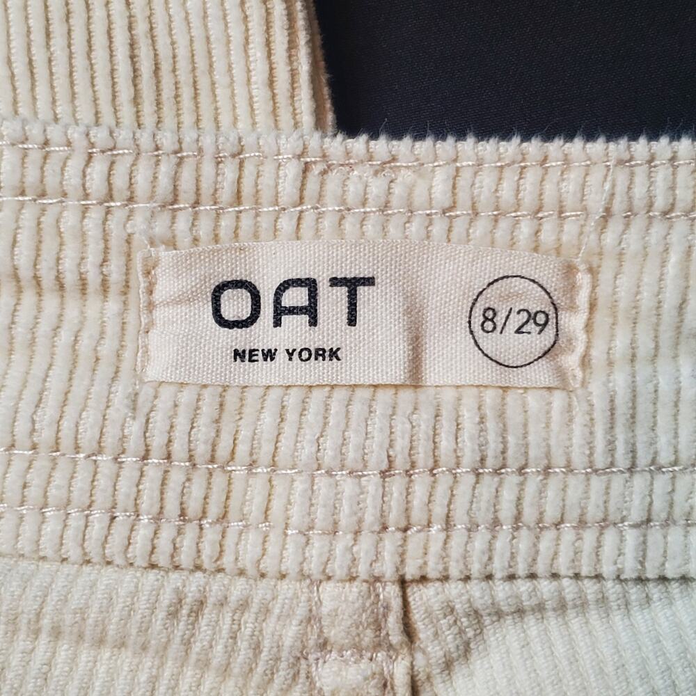 Oat New York Women's Size 8/29 High Rise Wide Leg Corduroy Pant Ivory White - Picture 6 of 7